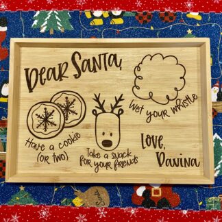 "Dear Santa" Bamboo Cookie Tray